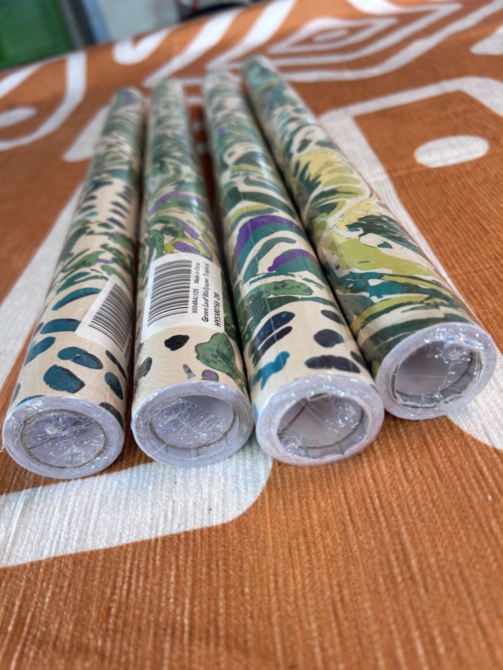4 rolls of tropical fruit wallpaper new